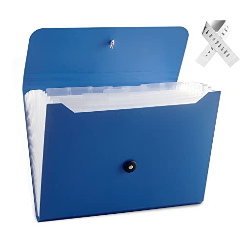 Nicfaec Expanding File Folder, 13 Pockets, Blue, Polypropylener,for Work, School, Home, Office - color: 1pcs-blue