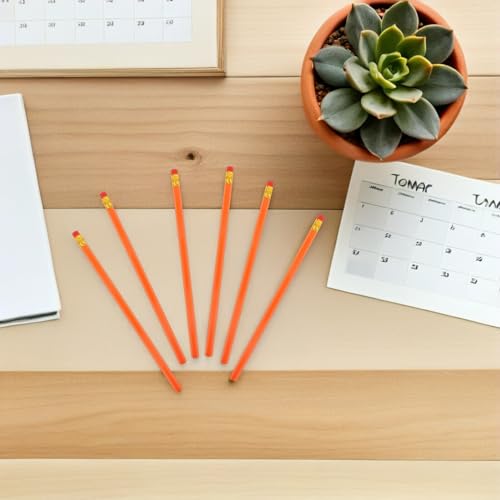 Lurrose 24pcs Hb Wooden Pencils with Eraser Tips Yellow Carpenter Drawing Pencils for School Writing and Sketching for Classroom and Homework Use