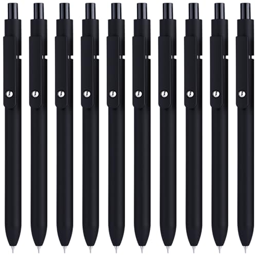 Epakh Gel Pens, 10 Pcs 0.5mm Quick Dry Black Ink Fine Point Smooth Writing Pens High End Series Retractable Aesthetic Ballpoint for Office School Supplies Women Men Gifts (Black,Classic) - color: Black, style: Classic