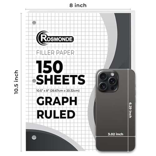 Rosmonde Graph Paper Bulk, 576 Pack(Pallet), 86400 Sheets, 4x4, Pallet of Loose Leaf Paper, 8" x 10.5", Bulk Graphing Paper, Grid Papers, 3 Hole Punched for Binders, Quad Ruled Paper, 4-7 Days Transit - size: Express Pallet (86K Sheets)