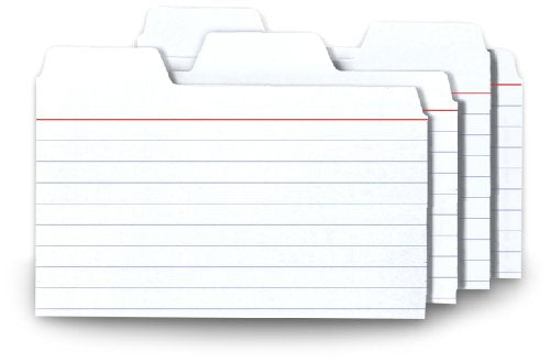 Find It Tabbed Index Cards, 3 x 5 Inches, White, 48-Pack (FT07215) - color: White, size: 3x5 48 PK, style: Cards Only