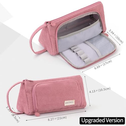 EASTHILL Big Capacity Pencil Case Pouch Pen Case Simple Stationery Bag School College Office Organizer for Teens Girls Adults Student - color: Pink