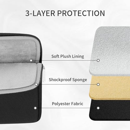 RAINYEAR Laptop Sleeve Case 13.3 Inch, Protective Portable Case with Front Pocket, Briefcase Handbag Laptop Bag Compatible with 13.3-14 Inch Laptop PC, 14 Inch MacBook Pro M5 M4 M3 M2 M1, Black - color: Black, size: 13.3-14 inch