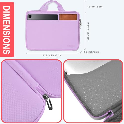 Hseok Laptop Case 13.3-14 inch Sleeve, TSA Computer Handbag Water-Resistant and Shockproof Bag Compatible with MacBook Pro/Neo 14", Mac Air/Pro 13.3" and 13"-14" Notebooks Chromebooks,Purple - color: Purple