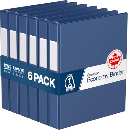 Premium Economy 6-Pack 3-Ring Binders for School or Office, D-Ring Binders, 1 Inch, Royal Blue - color: Royal Blue, size: 1 Inch