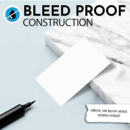 Home Advantage 2x3.5 Blank Index Cards - Our 50 Pack of Blank Note Cards Use Heavy Duty Cardstock to Make Them Bleed Proof - These Plain Index Cards Make Great Blank Business Cards & Blank Flashcards - size: 2x3.5