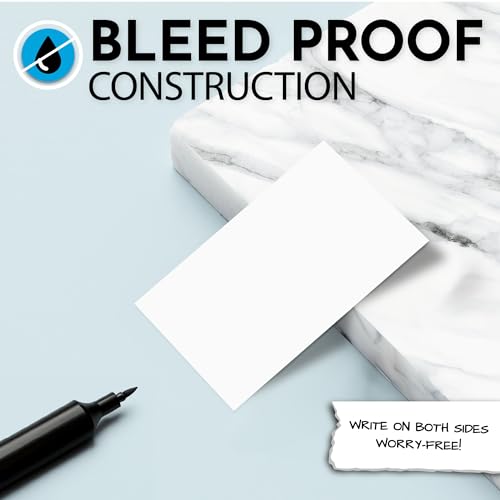 Home Advantage 3.5x5 Blank Index Cards - 50 Pack of Heavy Duty Bleed Proof Note Cards & Flashcards - size: 3.5x5