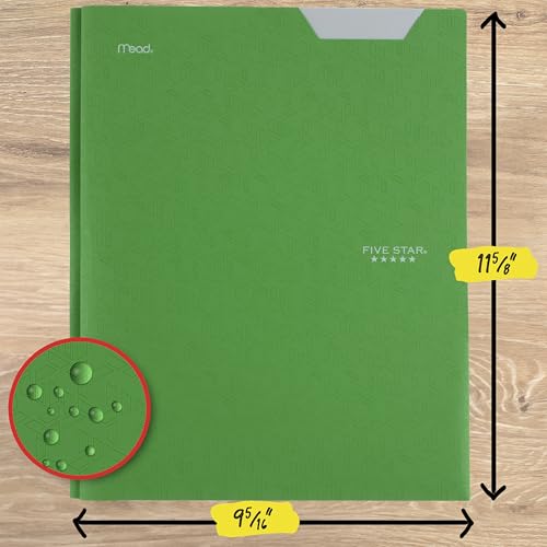 Five Star 2-Pocket Folder, Plastic Folder with Stay-Put Tabs and Prong Fasteners, Holds 8-1/2" x 11" Paper, Forest Green (72111) - color: Green, size: 1 Count (Pack of 1)