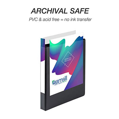 Samsill 4 Pack Durable 1 Inch 3 Ring Binders, Round Ring, Clear View Cover for Presentations, Black - color: Black, size: 1-Inch