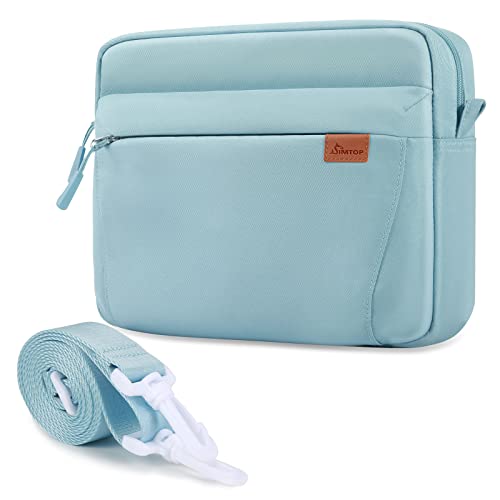 SIMTOP Tablet Sleeve Bag, 11 inch Daily Shoulder Bag for Tablet, Waterproof Crossbody Bag with Smart Organization for Accessories, Essentials Lightweight, YKK Zipper Bag, Polyester (Light Blue) - color: Light Blue