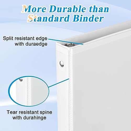 CIXILDTS 1-inch Round Ring Binder, Durable 1" 3 Ring Binder Fit Letter Size Paper, White, 36-Pack - color: White, size: 1", style: 36-Pack
