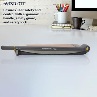 Westcott TrimAir Guillotine Paper Cutter, Paper Trimmer with Sharp and Durable Titanium-Bonded Blade, Maximum Safety Features, 18-Inch, Back to School, School Supplies, Classroom - size: 18-inch