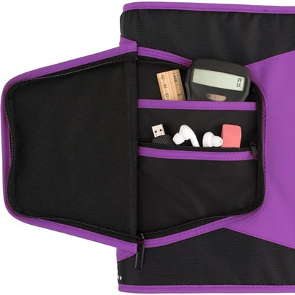 Five Star Zipper Binder, 1-1/2 Inch 3-Ring Binder for School, 3 Pocket Expanding File, 500 Sheet Capacity, Purple (72532)