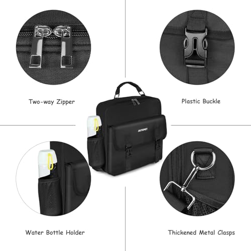 3 Ring Zipper Binder 500-Sheet Zipper Binder Adjustable Shoulder Strap & Handle for 14 Inch Laptop for School and Office (Black)