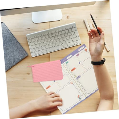Homoyoyo 1Set Portable Lined Index Cards with Binder Rings Blank Flash Cards for Study Colors Pre Hole Punched Notecards for Home Office and Travel
