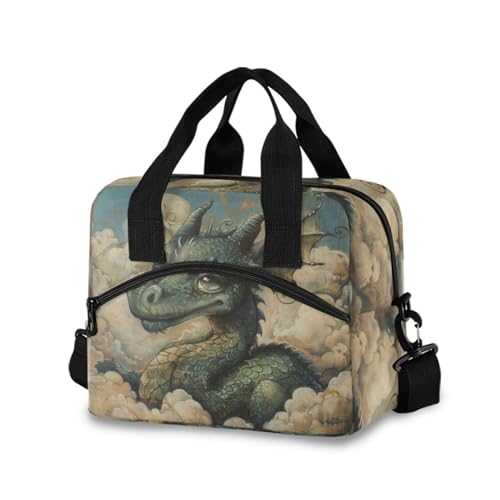 ALAZA Dragon and Cloud Insulated Lunch Bag Women Men Portable Reusable Cooler Lunch Tote Bag for Work Office Picnic College - color: Multi 09