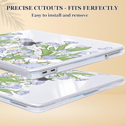 for MacBook Neo 13 inch Case 2026 A3404 Cover with A18 Pro Chip, Ultra-Thin Printed Pattern Plastic Hard Shell Case Anti-Scratch Protective Case & Keyboard Skin & Screen Film, Cute Rabbits - color: Cute Rabbits