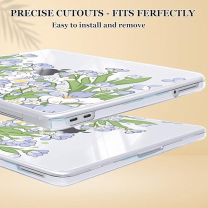 for MacBook Neo 13 inch Case 2026 A3404 Cover with A18 Pro Chip, Ultra-Thin Printed Pattern Plastic Hard Shell Case Anti-Scratch Protective Case & Keyboard Skin & Screen Film, Cute Rabbits - color: Cute Rabbits