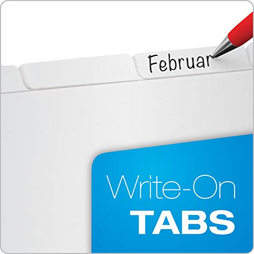 Oxford Blank Write On Binder, 1/5 Cut Tabs, 3 Hole Punch Dividers in 5 Tab Sets, 100-Dividers, 20 Sets, White (89981) (Pack of 5) - size: 5 Tab (Pack of 5)