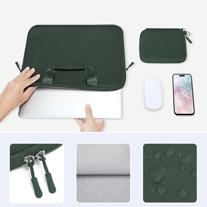 MOSISO Laptop Case 15 inch, Laptop Sleeve Bag Compatible with MacBook Air 15 inch M5 M4 M3 M2 2026-2023, Dell XPS, Neoprene Carrying Computer Bag with Handle&Detachable Small Case, Emerald Green - color: Emerald Green, size: 15 inch