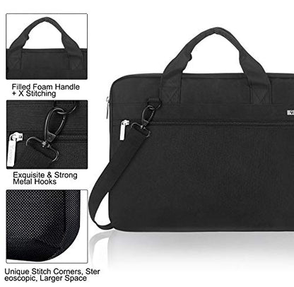 Voova Laptop Bag 15.6 Inch, 360° Protective Laptop Case Sleeve Compatible with MacBook Air 15 M2/M3/M4, MacBook Pro 15/16, 15-16” Lenovo Dell Hp, Waterproof Computer Bag Slim Briefcase, Black - color: Black, size: 14-15.6 inch