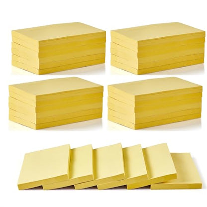 1920 Sheets 3 in x 5 in Large Sticky Notes, 76 x 127 mm 6 Pads Assorted Self-Stick Pads for Notebook,Office,School and Home,80 Sheets/Pad (24 Pads Yellow) - style: 24 Pads Yellow