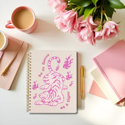 Pearhead Spiral Hardcover Notebook 8x10.5 – Pink Tiger College-Ruled Writing Journal with 200 Lined Pages, Perforated Paper for School, Notes & Creative Writing - color: Pink Tiger Spiral Notebook