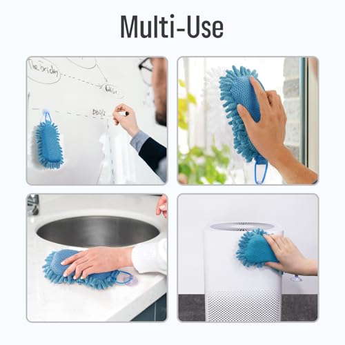 loukin Shag Dry Erase Eraser (3.4 Fl Oz Whiteboard Cleaner Included), Whiteboard Eraser with Suction Cup, Microfiber, Washable, for Classroom, Home and Office Use, Blue - size: Blue