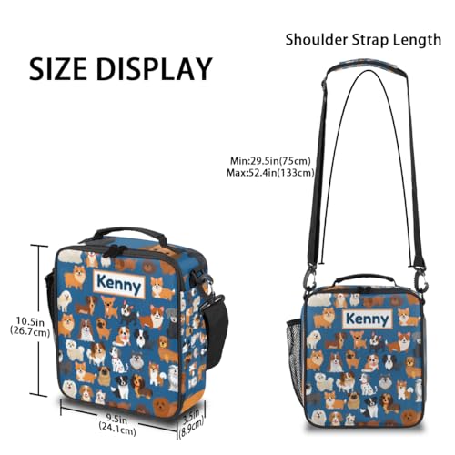 Custom Lunch Bag with Name, Personalized Name Insulated Lunch Bag Reusable Leakproof Kids Lunch Box for Girls Boys Cooler Tote Bag with Adjustable Shoulder Strap for School Picnic Work - color: Customized