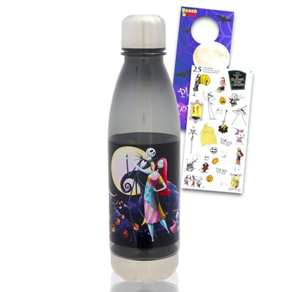 Disney Nightmare Before Christmas Water Bottle Set - Bundle of Jack Skellington & Sally Reusable Sports Bottle, Stickers, More | School Supplies Tumbler Cup