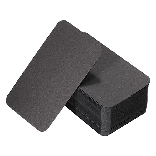 PATIKIL 3.5" x 2" Blank Paper Business Cards, 100 Pack Small Index Flash Cards Words Message Note Card Mini Paper Tags for DIY Gift Craft Scrapbooking, Black - color: Black