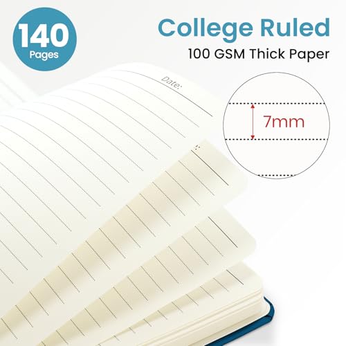 ZOTIA Lined Spiral Journal for Women, A5 Aesthetic Hardcover Notebook for Work, School & Note Taking, Pretty College Ruled Journal, 140 Pages, 6" x 8", Deep Bearings - color: I-Deep Bearings