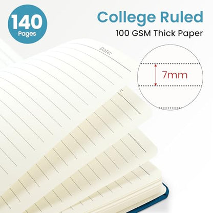 ZOTIA Lined Spiral Journal for Women, A5 Aesthetic Hardcover Notebook for Work, School & Note Taking, Pretty College Ruled Journal, 140 Pages, 6" x 8", Deep Bearings - color: I-Deep Bearings