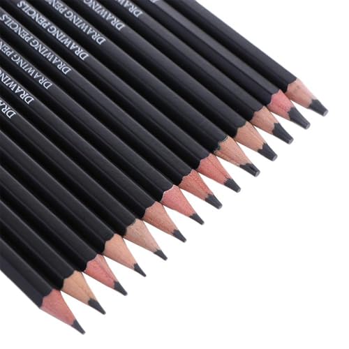Kopida Wooden Graphite Pencil 14Pcs Professional Sketch Pencil Set HB 2H 4H B 2B 3B 4B 5B 6B 7B 8B 10B 12B 14B Graphite Art Hand-Painted Pencil School Supplies