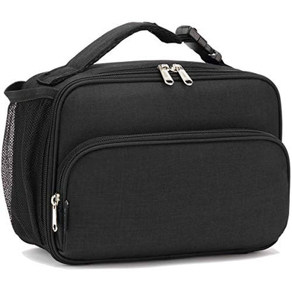 FlowFly Kids Lunch box Insulated Soft Bag Mini Cooler Back to School Thermal Meal Tote Kit for Girls, Boys,Black - color: Black