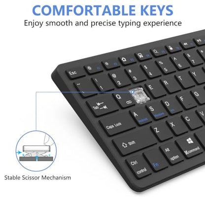 MMK Bluetooth Keyboard, Tablet Keyboard Compatible iPad 11th Generation,iPad 10th/9th/8th & Air 5th/4th, iPda Pro 13/12.9/11-Inch and Air 13/11-Inch Models and More Bluetooth-Enabled Devices-Black - color: Black