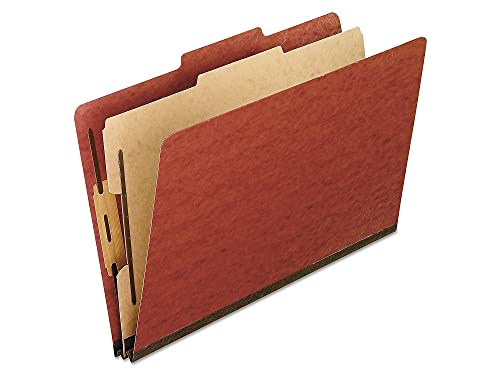 Pendaflex Pressboard Classification File Folders, 1 Divider, 2" Embedded Fasteners, 2/5 Tab Cut, Letter Size, Red, Box of 10 (1157R) - color: Red, size: Letter (Pack of 1), style: Classification