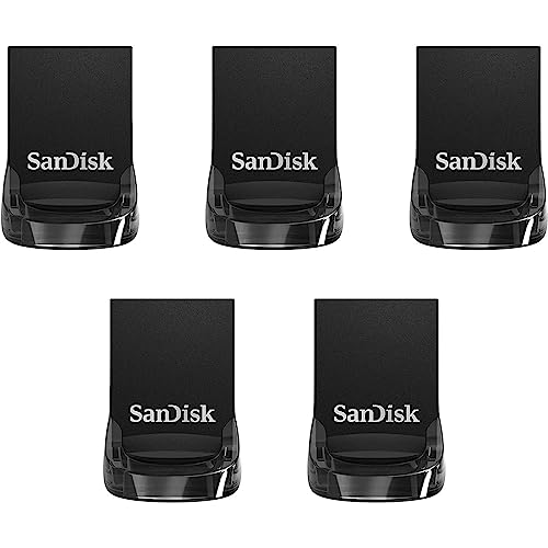 SANDISK 128GB 5-Pack Ultra Fit USB 3.2 Gen 1 Flash Drive (5x128GB) - Up to 400MB/s, Plug-and-Stay Design, Non-Retail Packaging - SDCZ430-128G-B5CTA | up to 400MB/s Read Speeds - size: 128GB (5-Pack), style: Up to 400MB/s