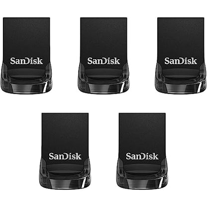 SANDISK 128GB 5-Pack Ultra Fit USB 3.2 Gen 1 Flash Drive (5x128GB) - Up to 400MB/s, Plug-and-Stay Design, Non-Retail Packaging - SDCZ430-128G-B5CTA | up to 400MB/s Read Speeds - size: 128GB (5-Pack), style: Up to 400MB/s