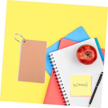 NUOBESTY 6pcs Flashcards Rings Index Cards Notecards for School Study Office Ring Binder Blank Flash Cards College Supplies