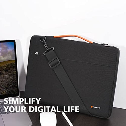 NIDOO Laptop Sleeve Shoulder Bag for 11-12.5", 13", 14" MacBook / 12.9" iPad Pro / Surface Pro 8 / Galaxy Chromebook 2 HP - color: Black - Shoulder, size: 12.5-13 inch