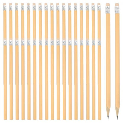 PATIKIL Round Pencils, 36 Pack Triangle HB Graphite Pencil Woodcase Wooden Pencils with Eraser for Classroom Office Writing Drawing Supplies, Orange - color: Orange