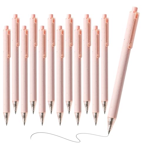 Premium Pink Gel Pens - Smooth Writing, Quick Dry, Set of 6 - Ideal for Journaling, Note-Taking, Art Supplies - color: 6 Pink Black Ink