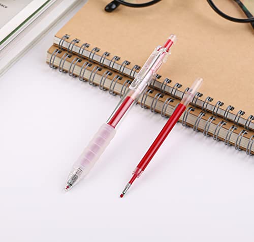 czxwyst GP270 Refillable & Retractable Gel Ink Pens with Soft Grip Large Capacity 0.5mm Fine Point 12-Pack (Red) - color: Red