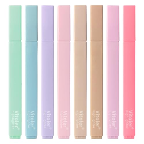 Vitoler Bible Highlighters Assorted Colors,8 Pack,Soft Chisel Tip | cute bright colol,long lasting for bible study,Journaling Planner Notes School Supplies - color: Pastel Colour, size: 8