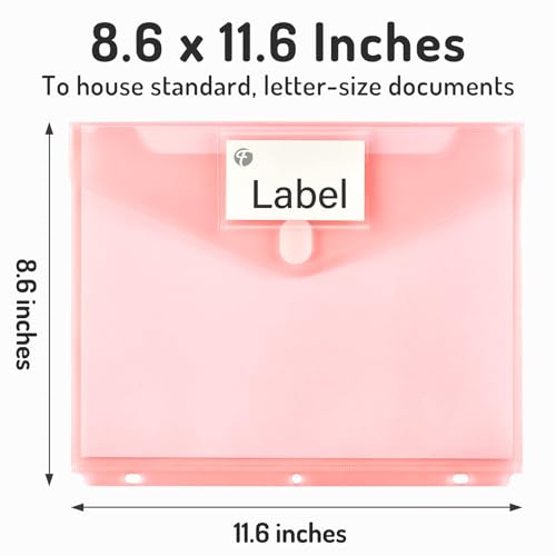 Forvencer Binder Pocket, 5 Pack Super Heavyweight Plastic Folders with Tight Closure, Binder Folders Side Loading, 3 Ring Binder Pocket, Binder Dividers with Pockets, Letter Size, Pastels Series - color: Fresh, size: 5 Pack