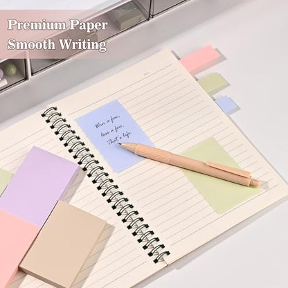 BAYTORY 6 Pads Pastel Sticky Notes, Small Self-Stick Note (3x2 & 3x0.7 in) | Index Tabs Easy to Post for School Office Notebook - size: 3x2 & 3x0.7 Inch