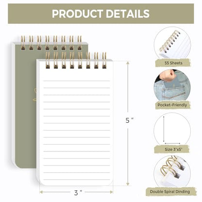 SKYDUE Pocket Notepads with Aesthetic Covers, Small Notebooks, Mini Spiral Notebook with Lined Pages Nursing School Essentials, Set Of 8 Gold - color: Gold