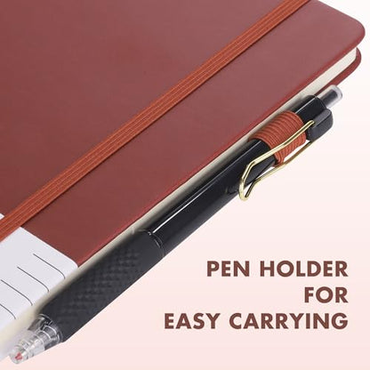 Aodaer 30 Set Lined Notebook Journals with Pens A5 Notebooks 100 GSM College Ruled Hardcover Notebook PU Leather Notepad with Pen Holder for Office School, 5.7 x 8.3 Inches, Deep Multicolor - color: Deep Multicolor