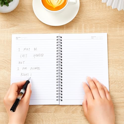 Lewtemi 6 Pack Small Left Handed Notebook 8"x5" Lefty Spiral Notebooks Wire Bound Mini Notebook 50 Sheets College Ruled Paper Journal(Colorful) - color: Colorful
